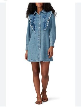 Sea New York Mara Denim Ruffle Dress